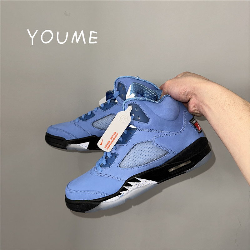 Air Jordan5 "UNC"AJ5 北卡蓝中帮复古男子休闲篮球鞋DV1310-401