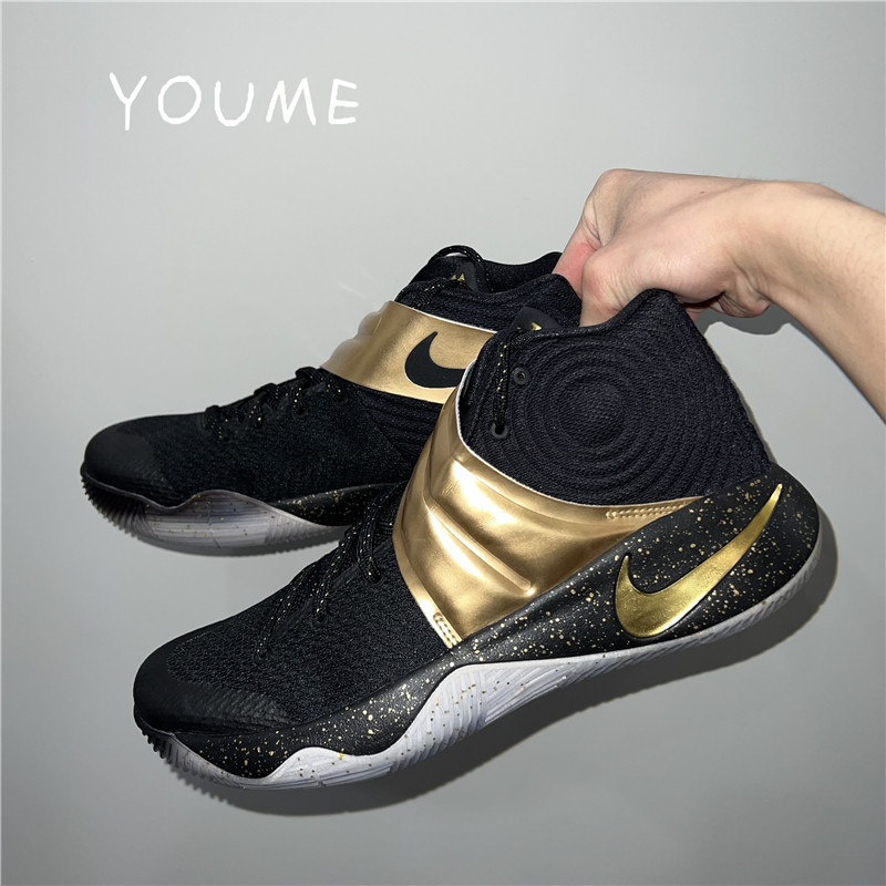 nike kyrie 2 champs id 欧文2黑金总决赛 男子篮球鞋 843253-998