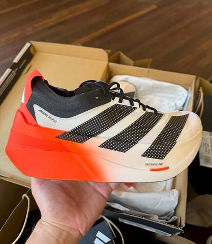 adidas Adizero Dropset Elite Hyrox 马拉松跑步鞋 白黑红LA6218