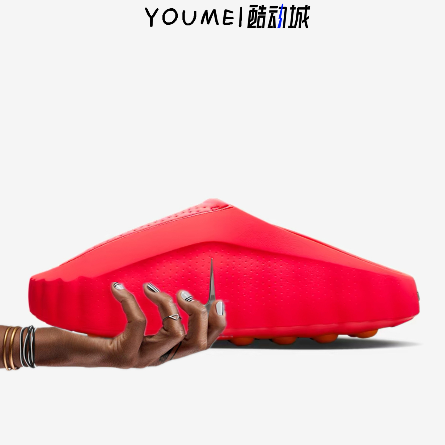 Nike Mind 001 Recovery Slide 红黑银色 男子包头拖鞋HQ4307-600