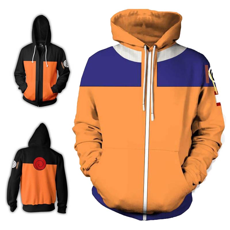 火影忍者的衣服漩涡鸣人卫衣男女情侣连帽学生日系潮牌街头春秋季