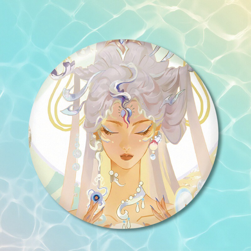 新款女娲愿照千秋盛徽章吧唧胸针