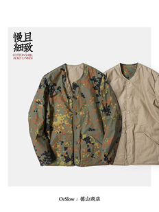 orSlow 早春轻量两面穿棉服日系复古无领外套迷彩夹克大口袋 03-6