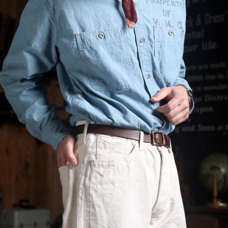 时光复刻GypsySons古着青年布工装衬衫 微黄做旧 VMC校徽 细节控