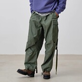 高腰阔腿军风裤 REMOCREVO Cargo Trousers复古多褶大贴袋 1951