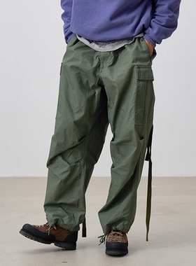 REMOCREVO M-1951 Cargo Trousers复古多褶大贴袋 高腰阔腿军风裤