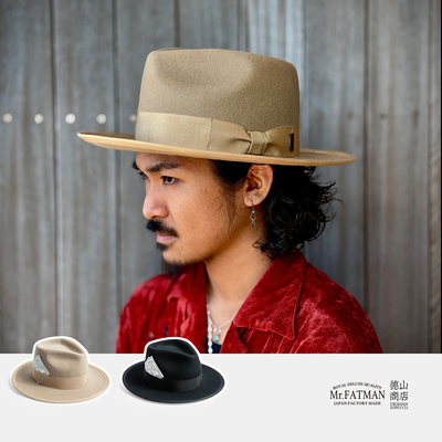 MrFatman J.J.WILLIAMS 亚洲头型适配轻量防臭汗带可调节羊毛礼帽