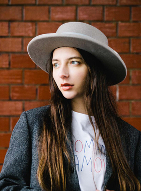 HUNTISM现代英式羊毛绅士帽男女平顶帽猪肉派礼帽Porkpie Hat