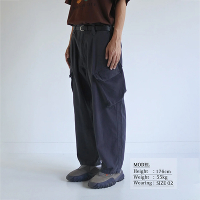 ANACHRONORM 斜向工装口袋 10支棉石磨洗微锥工装裤 Cargo休闲裤