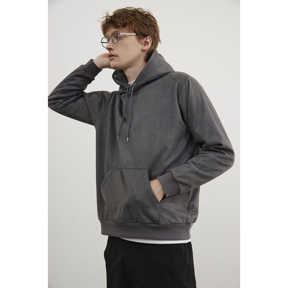 BURCS 早春休闲连帽衫 柔软麂皮触感卫衣男女 可单穿可内搭