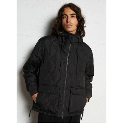 TAION男女宽松连帽羽绒服 侧开叉设计M65绗缝外套 轻盈保暖可收纳