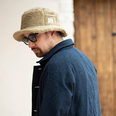 头部御寒之羊羔绒平顶水桶帽盆帽渔夫帽 Mighty Shine 12030