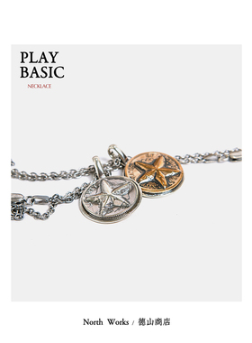 幸运五角星坠子古纯银项链