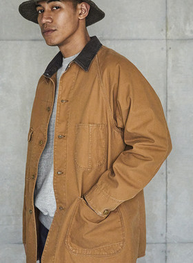 orSlow 50年代复刻连体服 亚洲改良插肩袖 双面料复古军装风外套