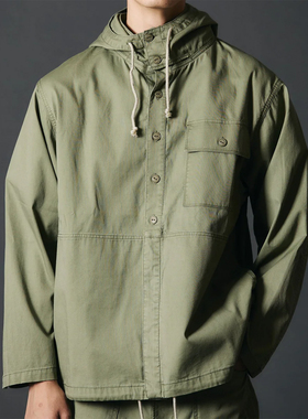 BARNS HIGHEST Seafarer海军风连帽夹克40s复古军事外套 斜纹棉布