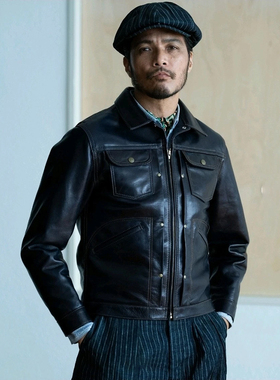 冬季限定 Y2 Leather 复古蓝染马皮夹克 从丹宁到皮革的蜕变