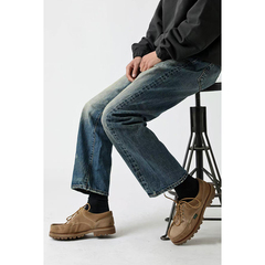 REMOCREVO超级复古旧化水洗051SS招牌直筒牛仔裤男丹宁长裤