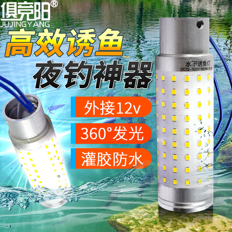 12V水下诱鱼灯LED超亮白光户外夜钓鱼100W专用防水引鱼集鱼聚鱼,户外/登山/野营/旅行用品,钓鱼灯,淘宝优惠券,粉丝福利购,淘宝优惠卷