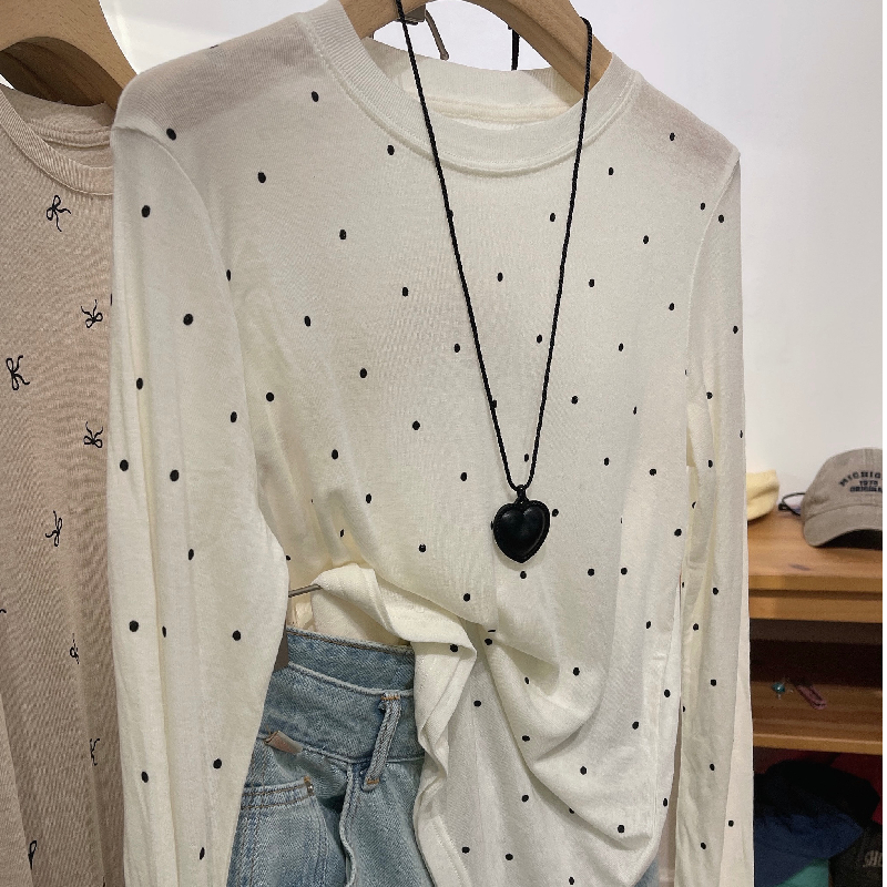 240斤大码韩系轻薄微透波点防晒长袖上衣女春夏宽松百搭胖mmT恤衫