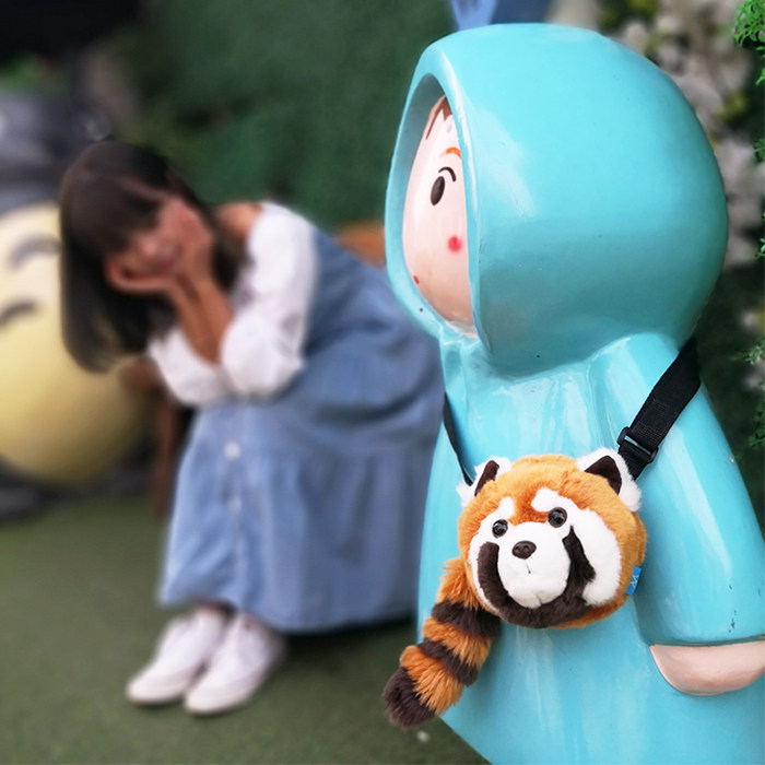 仿真小熊猫斜挎包玩偶生日礼物