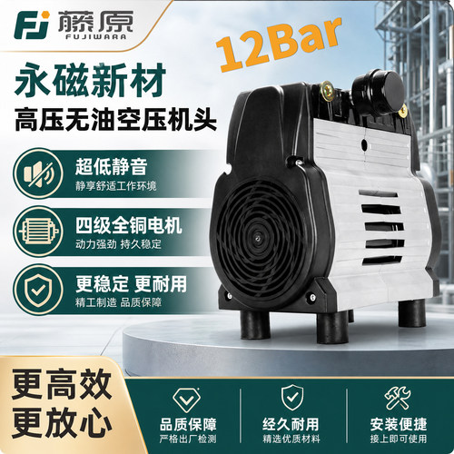 全铜线工业级气泵头无油空压机头