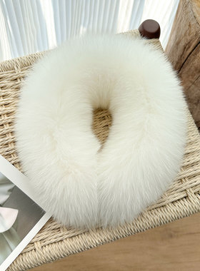 狐狸毛围巾真毛女秋冬保暖狐狸毛围脖双面皮草毛毛围巾磁扣毛领子