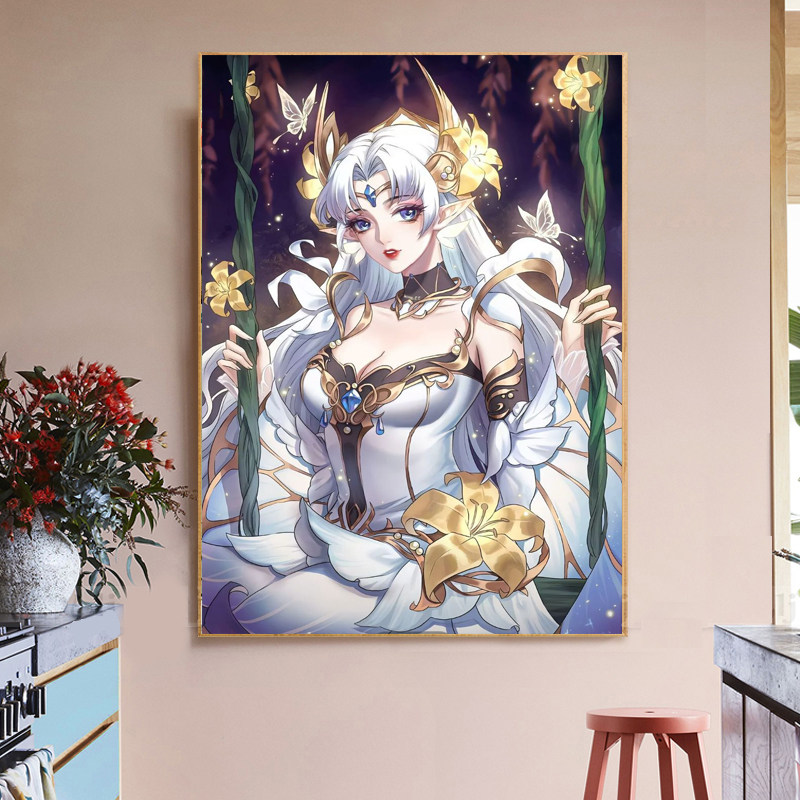 钻石画2023新款满钻貂蝉仲夏夜之梦卡通点贴钻十字绣卧室学生手工