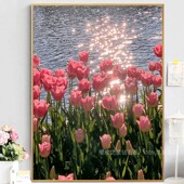 2025新款 郁金香钻石画满钻客厅十字绣小幅点贴钻卧室现代餐厅花卉