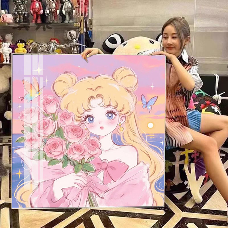 2026新款钻石画满钻手工点贴钻十字绣客厅卧室卡通动漫美少女战士