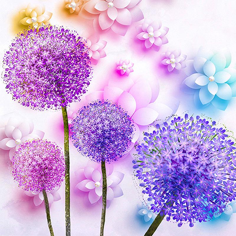 花卉贴钻钻石画满钻蒲公英花卉