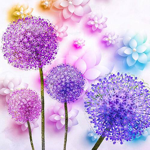 花卉贴钻钻石画满钻蒲公英花卉