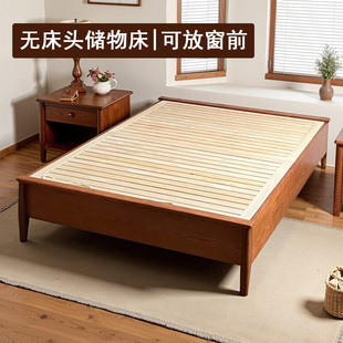 日式榻榻1米8无床头1米5一米五白蜡木小户型1米35带储物空间的床
