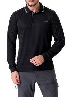 外贸速干衣男士翻领速干长袖T恤运动大码透气快干长袖Polo衫10131