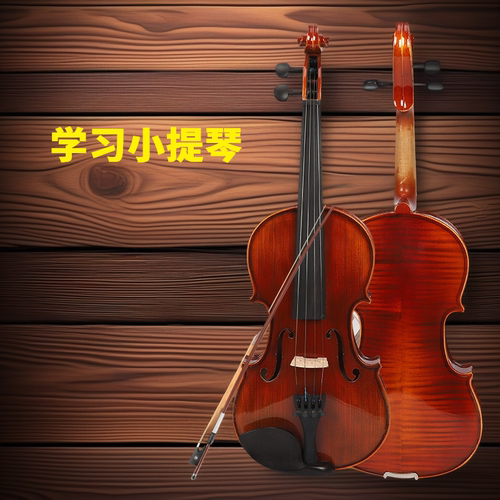 实木亮光工艺虎纹小提琴 儿童成人实木小提琴 考级练习小提琴