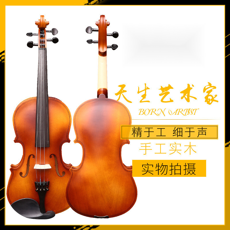 演奏小提琴初学者练习儿童初学款零基础送琴盒配件多尺寸可选