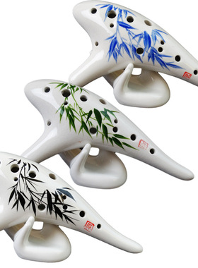 手绘12孔陶笛 中音C调SF厂家直销陶笛乐器民族笛子初学入门