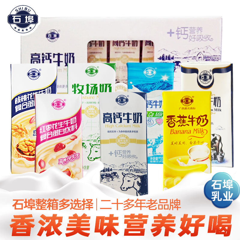 广西石埠牛奶整箱 高钙奶香蕉牛奶早餐奶红枣酸奶牧场奶纯牛奶