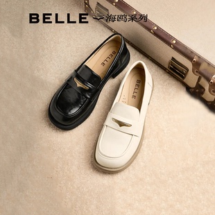子D7D1 百丽海鸥英伦风乐福鞋 单鞋 软底不累脚小皮鞋 D7D1D 女25新款