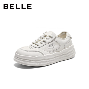 子F6V1 免系带休闲板鞋 F6V1D 女2026春新商场款 百丽厚底小白鞋