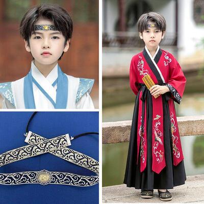 今年儿童发带抹额汉服头带演出古装古风束发带男古装配饰唐装头饰