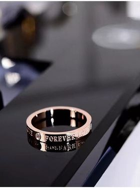 韩版定制食指戒不掉色英文