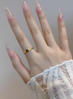 新中式不规则戒指食指女潮小众设计轻奢时尚个性高级感钛钢不掉色