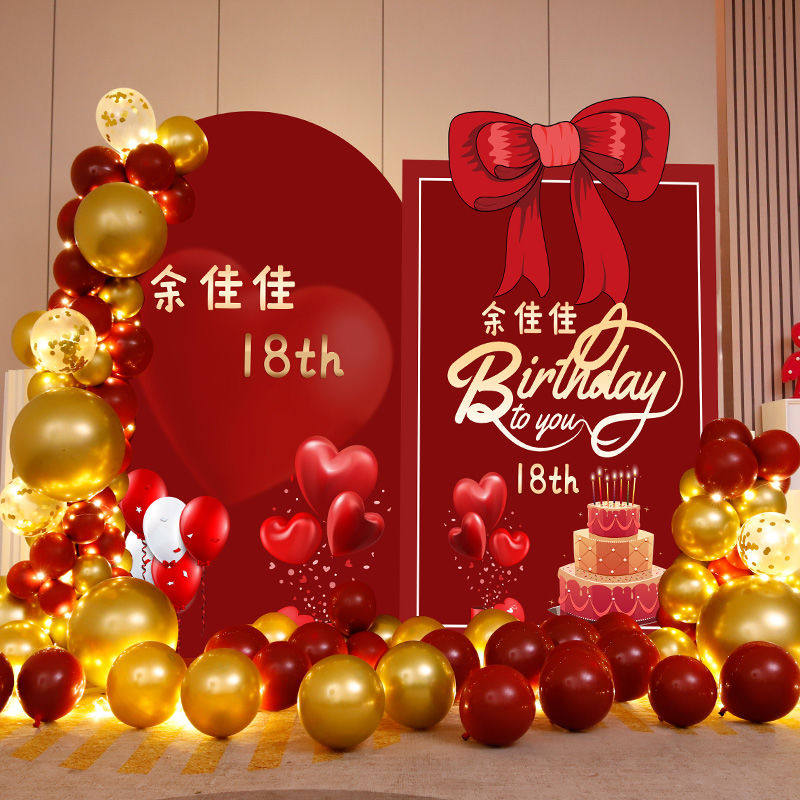 网红生日快乐气球派对18岁成人礼女孩男孩场景布置装饰KT板背景墙,节庆用品/礼品,装扮布置套餐,淘宝优惠券,粉丝福利购,淘宝优惠卷
