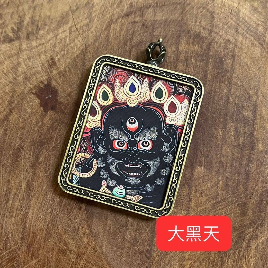 唐卡藏族风吊坠佛牌佛系本命年拉基普贤菩萨情侣礼物项链男个性