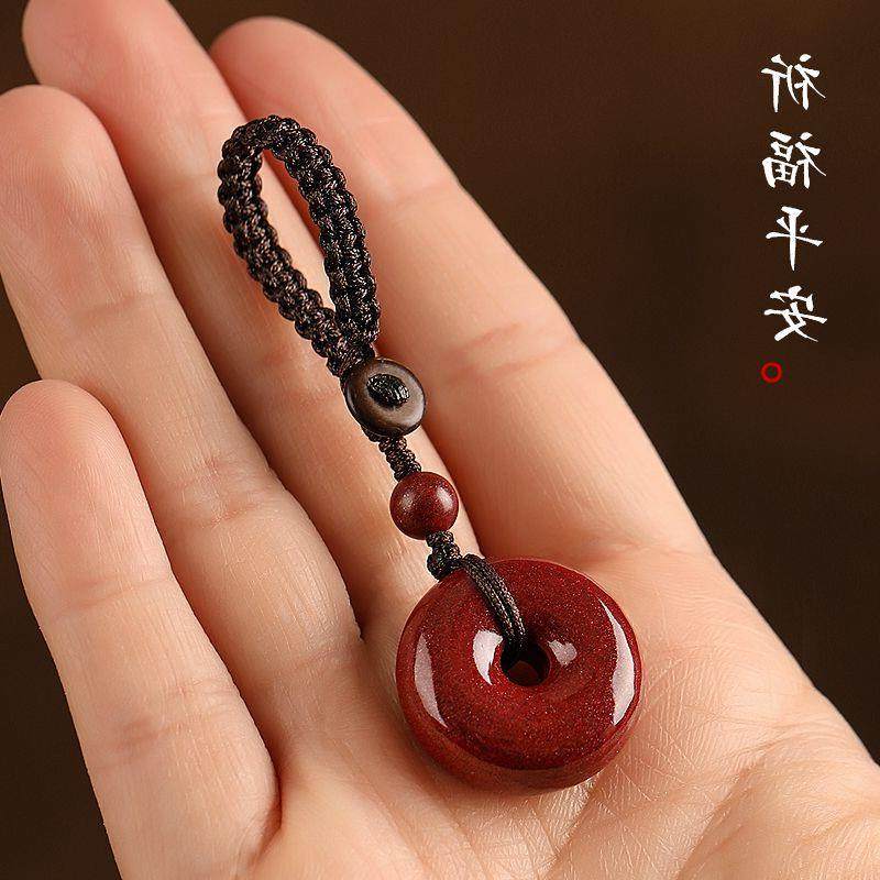 2025年平安饰品朱砂福袋葫芦汽车钥匙扣挂件男女貔貅高档手机链