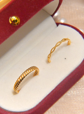 古风铜合金戒指高级感设计轻奢复古食指戒指时尚简约百搭指环女