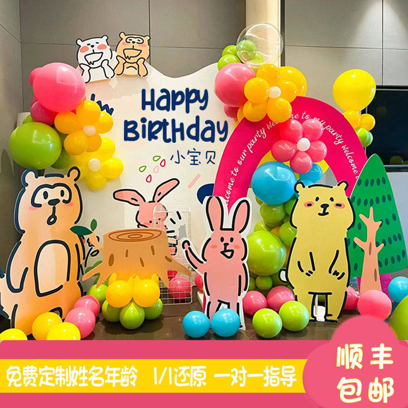多巴胺主题宝宝百日周岁生日宴装饰场景布置小动物派对kt板背景墙,节庆用品/礼品,装扮布置套餐,淘宝优惠券,粉丝福利购,淘宝优惠卷