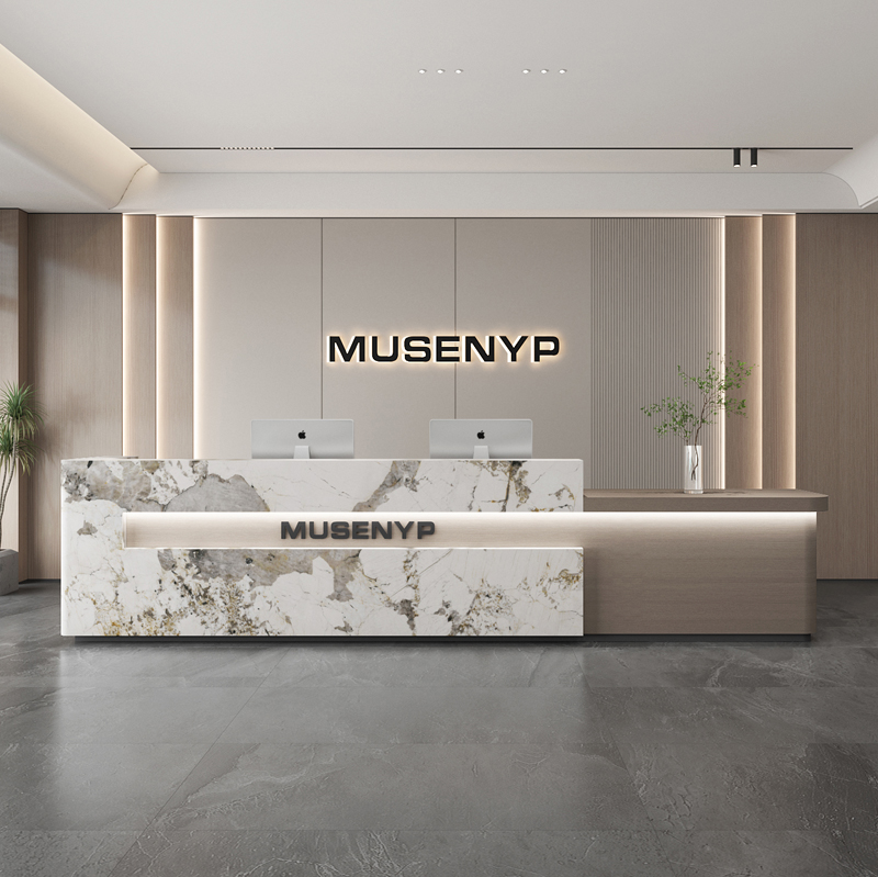 公司前台接待台现代简约收银台桌