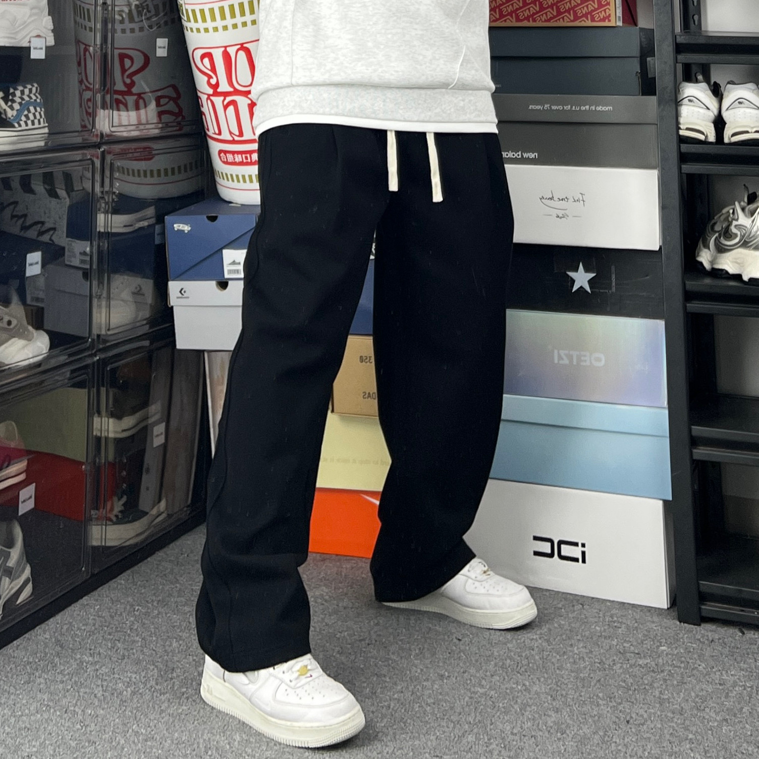 斌斌梨vibe风重磅360克抽绳卫裤宽松直筒港风潮流简约基础休闲裤,男装,卫裤,淘宝优惠券,粉丝福利购,淘宝优惠卷