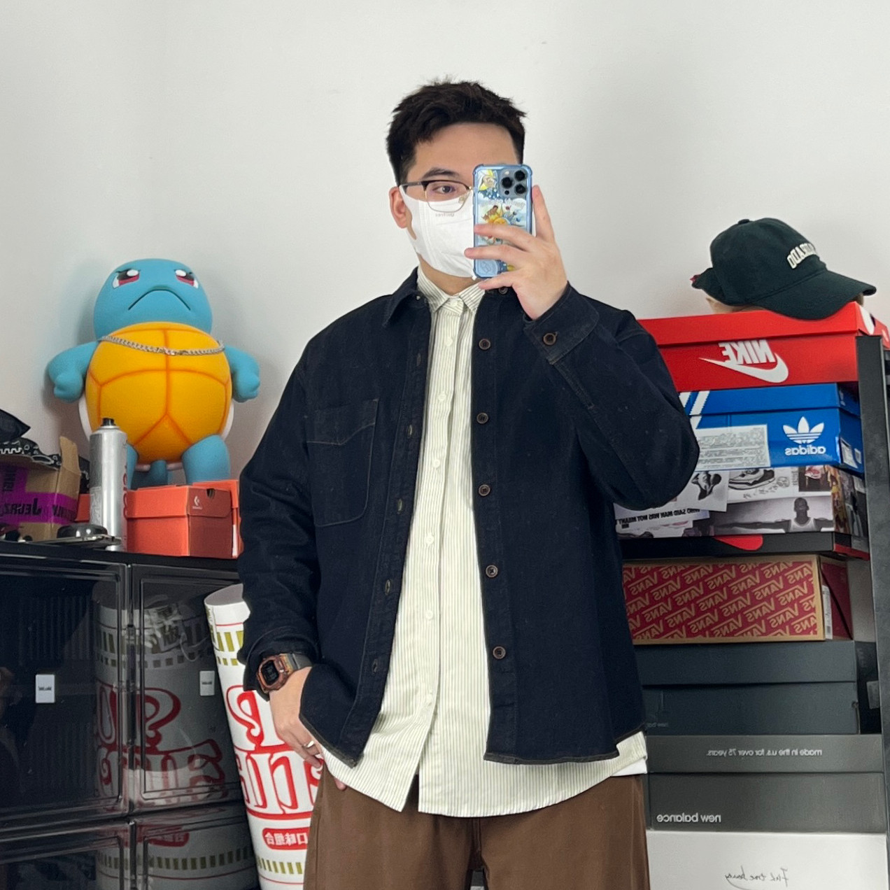 斌斌梨微胖男生宽松剪裁廓形衬衣日系潮流高街辑明线翻领牛仔衬衫,男装,牛仔衬衫,淘宝优惠券,粉丝福利购,淘宝优惠卷